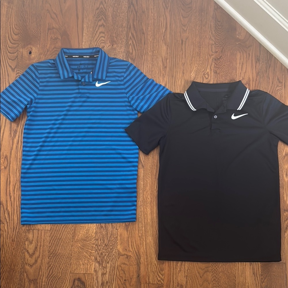 Boys Nike Dri-Fit Polos
One blue stripe
One solid black
$10/ea